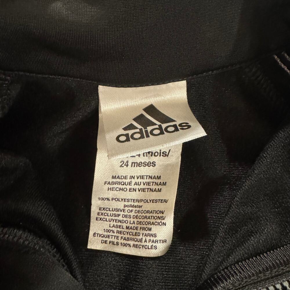 Adidas Toddler Black/Pink Track Jacket Size 24M - Picture 3 of 5